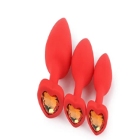 HEART RED SILICONE BUTT PLUG SMALL